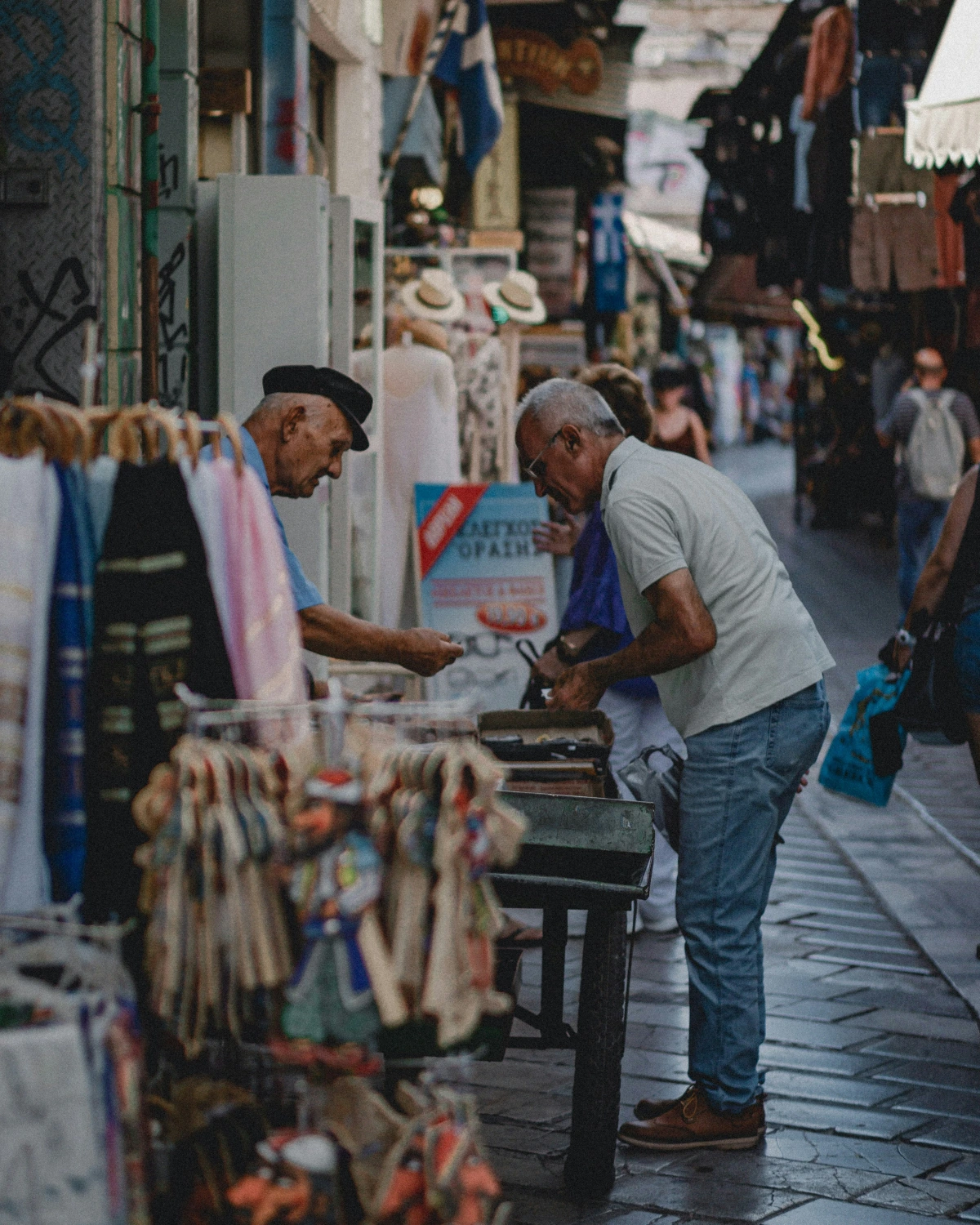a street vendor in monastiraki square athens