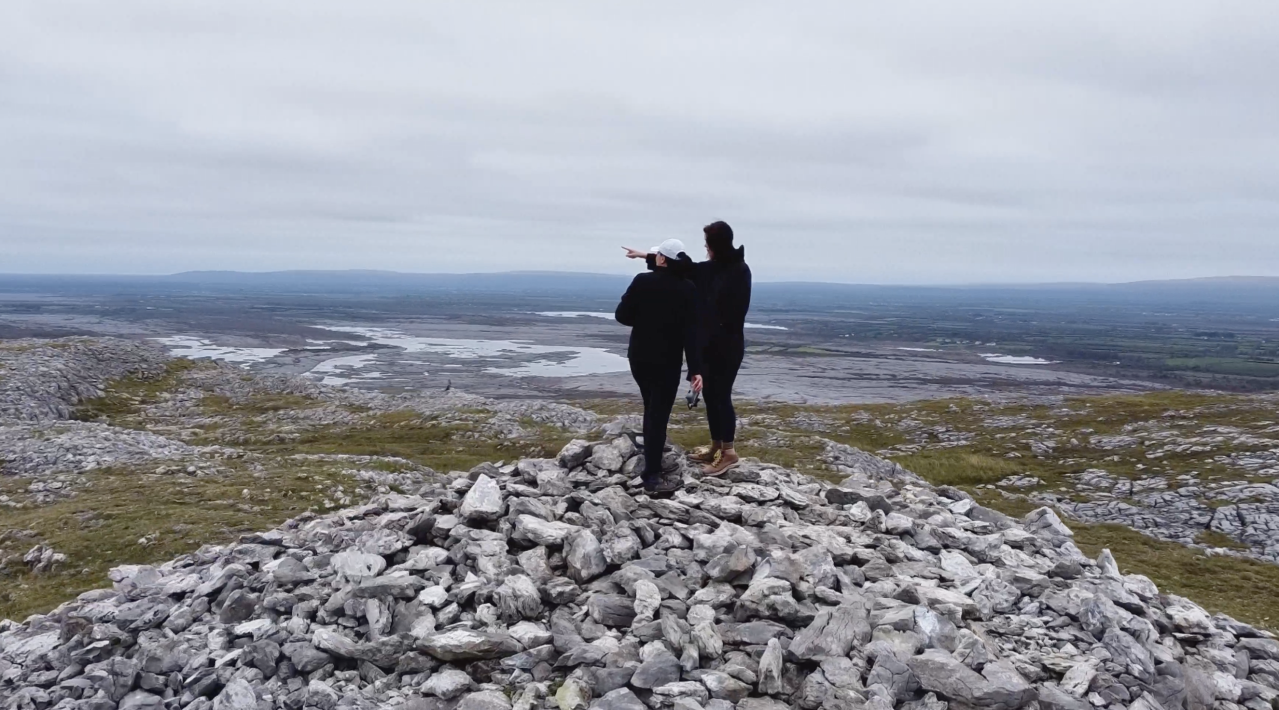 Two Girls hiking in Mullaghmore, the burren, ireland